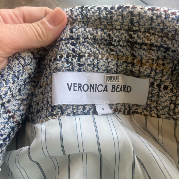 Veronica Beard Ryland Dickey Jacket Women's Blue Tweed Designer Luxury Jacket - Picture 7 of 10